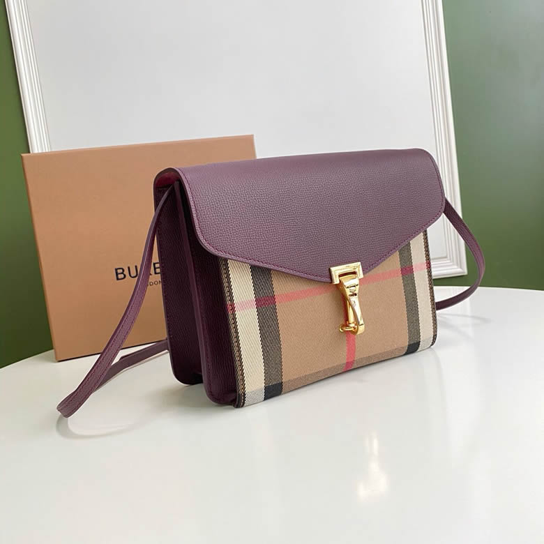 Burberry原單女包巴寶莉粒紋皮革拼 house格紋斜背包8131紫色￥1480.00的图片-高仿博柏利包包Burberry巴寶莉、高仿博柏利女包Burberry巴寶莉