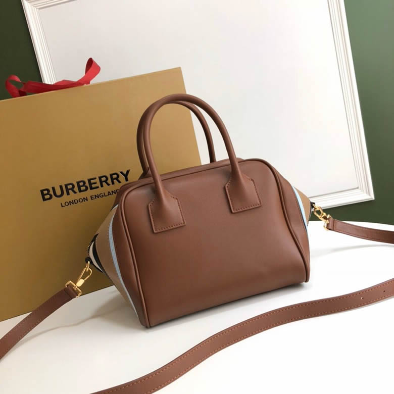 原單Burberry女包巴寶莉專屬標識條紋環保帆佈材質保齡球包Cube立方包￥1480.00的图片-高仿博柏利包包Burberry巴寶莉、高仿博柏利女包Burberry巴寶莉