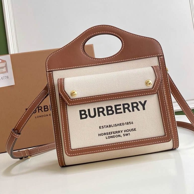 原單Burberry巴寶莉雙色帆佈裝飾Horseferry印花托特包多色￥1480.00的图片-高仿博柏利包包Burberry巴寶莉、高仿博柏利女包Burberry巴寶莉