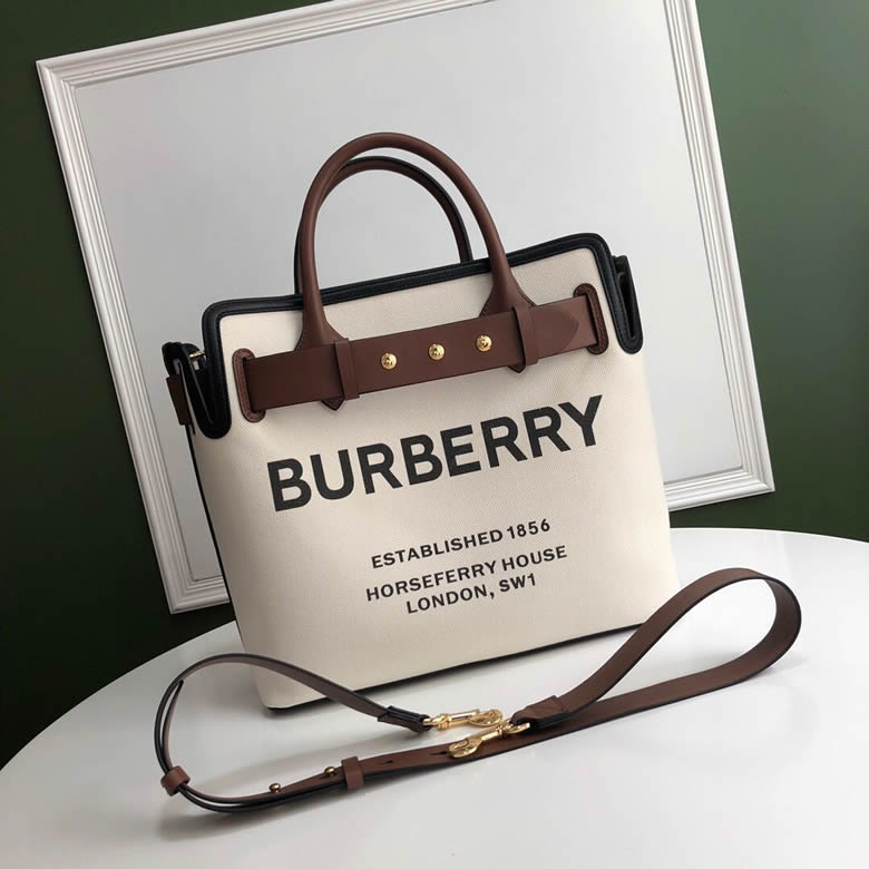 Burberry女包巴寶莉棉質帆佈雙色皮革裁片The Belt貝爾特包￥1680.00的图片-高仿博柏利包包Burberry巴寶莉、高仿博柏利女包Burberry巴寶莉