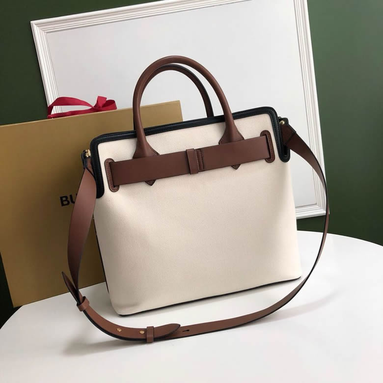 Burberry女包巴寶莉棉質帆佈雙色皮革裁片The Belt貝爾特包￥1680.00的图片-高仿博柏利包包Burberry巴寶莉、高仿博柏利女包Burberry巴寶莉