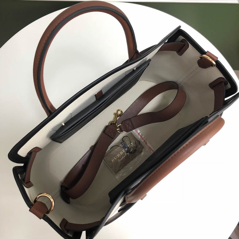 Burberry女包巴寶莉棉質帆佈雙色皮革裁片The Belt貝爾特包￥1680.00的图片-高仿博柏利包包Burberry巴寶莉、高仿博柏利女包Burberry巴寶莉