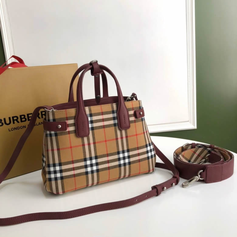 Burberry巴寶莉Vintage復古格紋點綴馬術靈感皮革元素班納手袋￥1480.00的图片-高仿博柏利包包Burberry巴寶莉、高仿博柏利女包Burberry巴寶莉