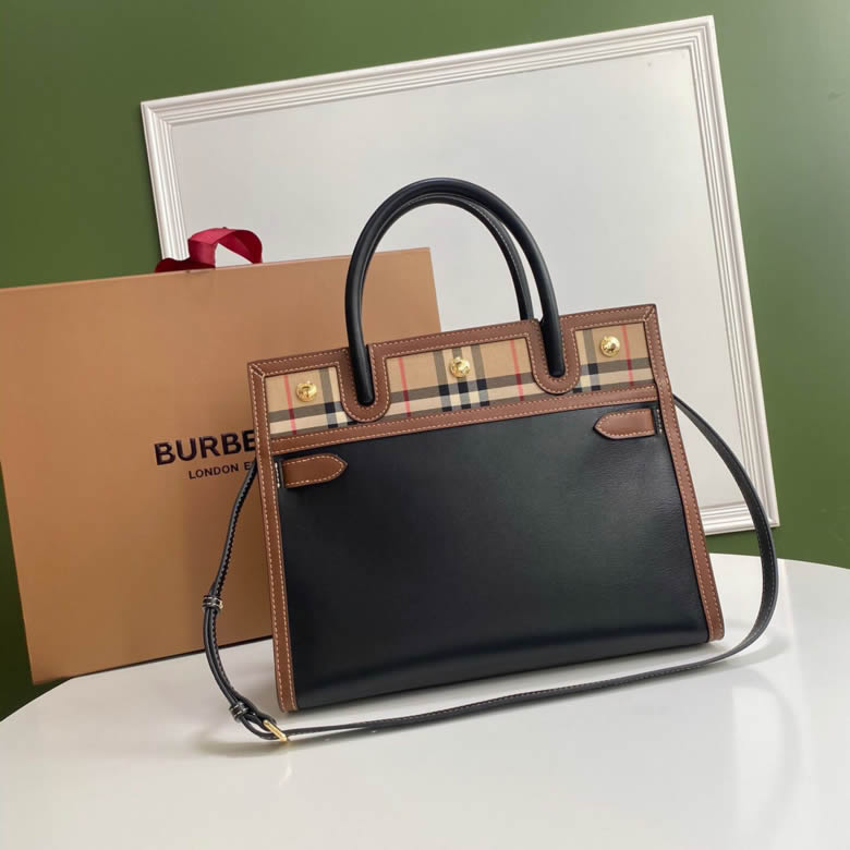 Burberry巴寶莉Vintage復古格紋雙色皮革Title泰爾勒手袋￥1980.00的图片-高仿博柏利包包Burberry巴寶莉、高仿博柏利女包Burberry巴寶莉