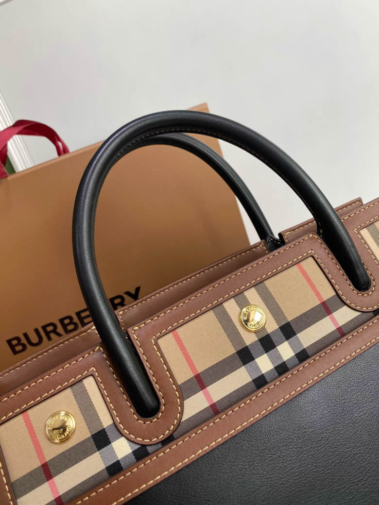 Burberry巴寶莉Vintage復古格紋雙色皮革Title泰爾勒手袋￥1980.00的图片-高仿博柏利包包Burberry巴寶莉、高仿博柏利女包Burberry巴寶莉