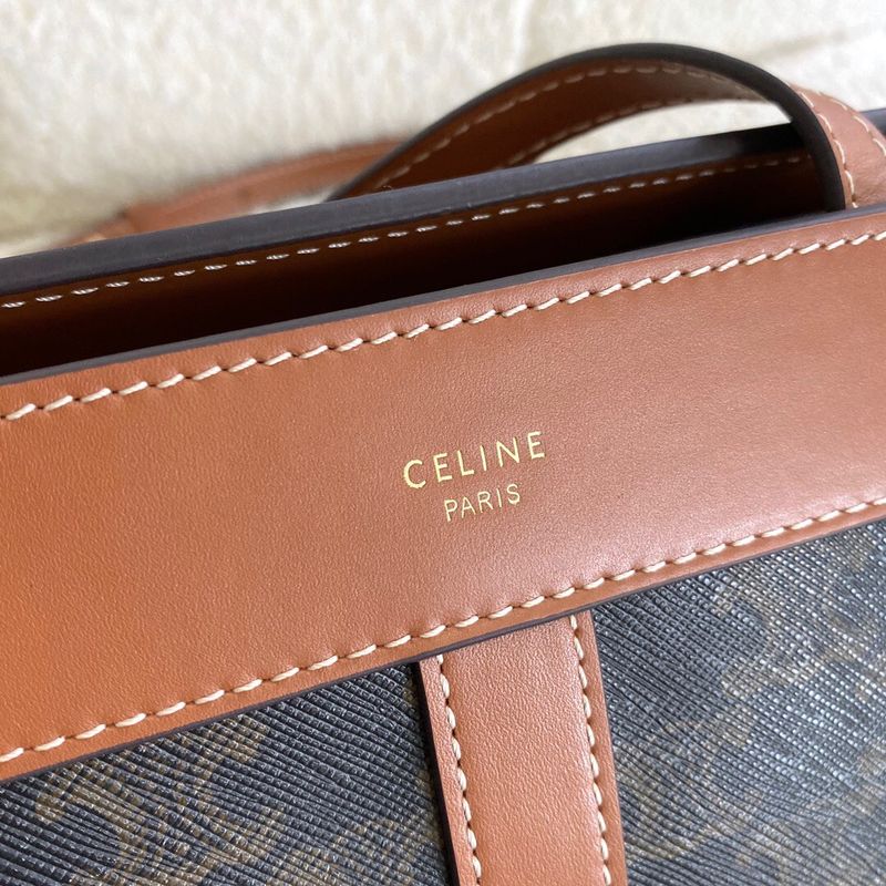 Celine/賽琳 春夏新款印花手袋老花拼皮鎖頭掛飾斜挎包單肩包牛奶盒￥1780.00的图片-高仿賽琳包包CELINE