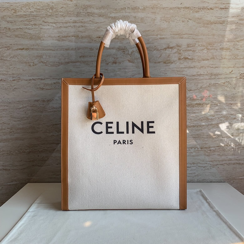 原單Celine/賽琳CABAS豎款字母LOGO帆佈包單肩手提包 190402￥1480.00的图片-高仿賽琳包包CELINE