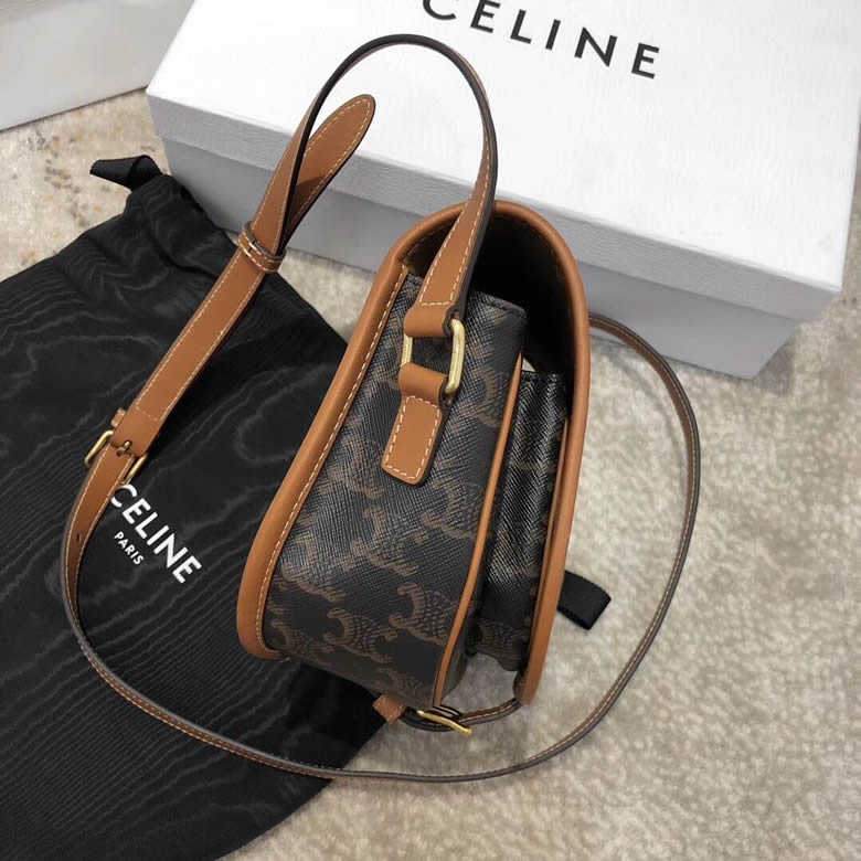 Celine/賽琳 FOLCO TRIOMPHE帆佈中號馬鞍包 191502￥1480.00的图片-高仿賽琳包包CELINE