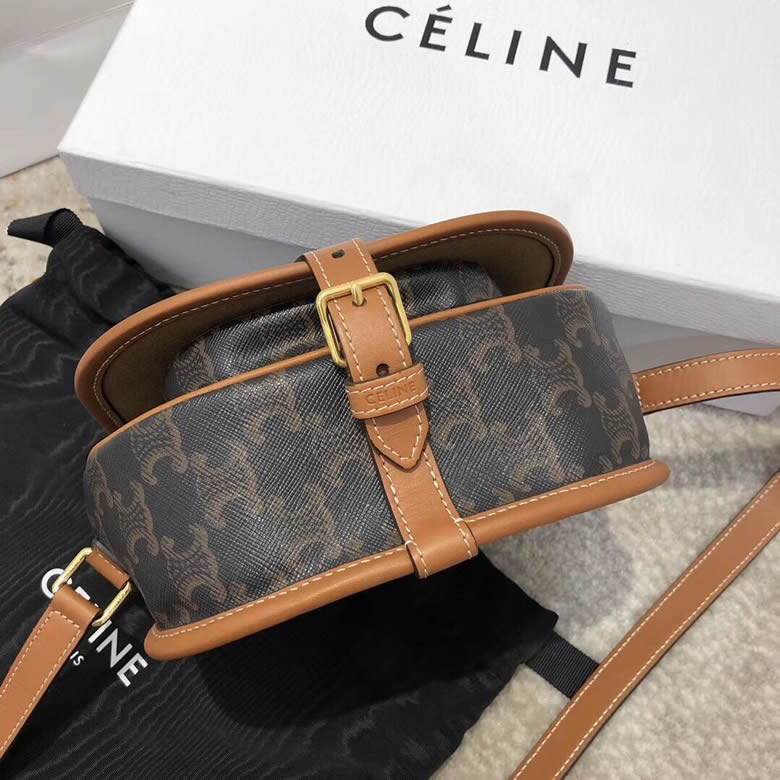 Celine/賽琳 FOLCO TRIOMPHE帆佈中號馬鞍包 191502￥1480.00的图片-高仿賽琳包包CELINE