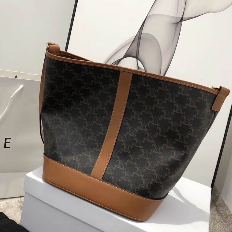 Celine/賽琳 TRIOMPHE CANVAS 中號水桶包 191132￥1480.00的图片-高仿賽琳包包CELINE