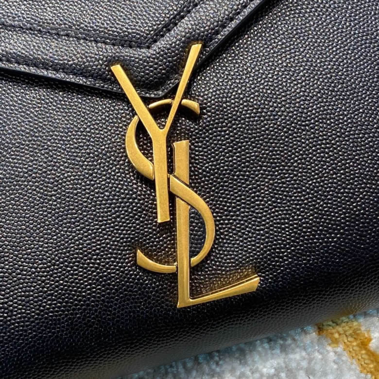 YSL/聖羅蘭CASSANDRA魚子醬紋壓花翻蓋信封鏈條包 582334黑色綠色￥1980.00的图片-高仿聖羅蘭包包ysl