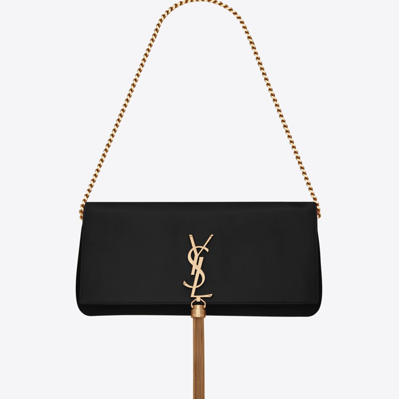 YSL/聖羅蘭kate 99 小羊皮鏈條單肩斜挎包6042761EL0J1000黑紅￥1880.00