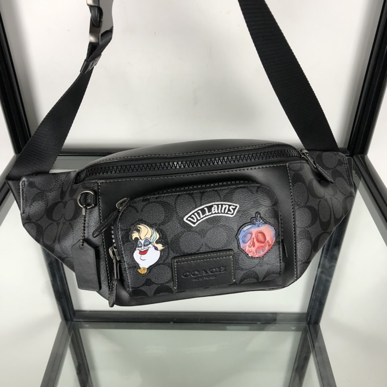 COACH/蔻馳男胸包TRACK繫列迪士尼聯名款暗黑繫列休閑腰包￥1480.00的图片-高仿蔻馳包包coach