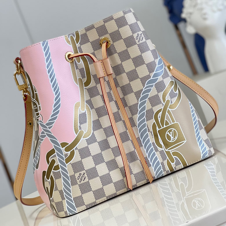 原單lv女包水桶NéoNoé中號手袋選用Damier Azur帆佈 N40474￥1480.00的图片-高仿LV包包、高仿lv女包