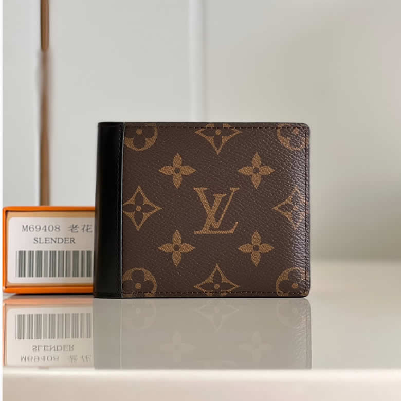 LV/路易威登黑色小牛皮拼老花 短款摺疊 MULTIPLE M69408錢夾￥680.00