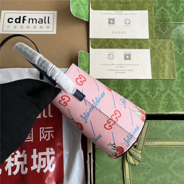 原廠皮配(Cdfmall三亞免稅店手提袋】gucci古馳兒童印花水桶包￥1480.00的图片-高仿古奇包包Gucci、高仿古奇女包Gucci