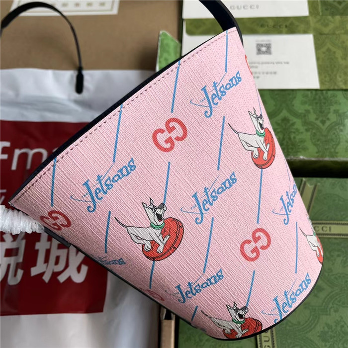 原廠皮配(Cdfmall三亞免稅店手提袋】gucci古馳兒童印花水桶包￥1480.00的图片-高仿古奇包包Gucci、高仿古奇女包Gucci