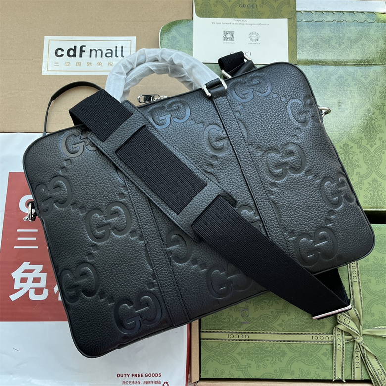 原單古奇男士超級雙G公文包Gucci 658573 AABY7 1000黑色￥1880.00的图片-高仿古奇包包Gucci、高仿古奇男包Gucci