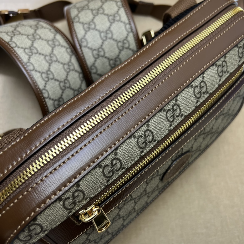 GUCCI古馳棕色雙肩包高仿古奇男包頂級原單貨700515￥1480.00的图片-高仿古奇包包Gucci、高仿古奇男包Gucci