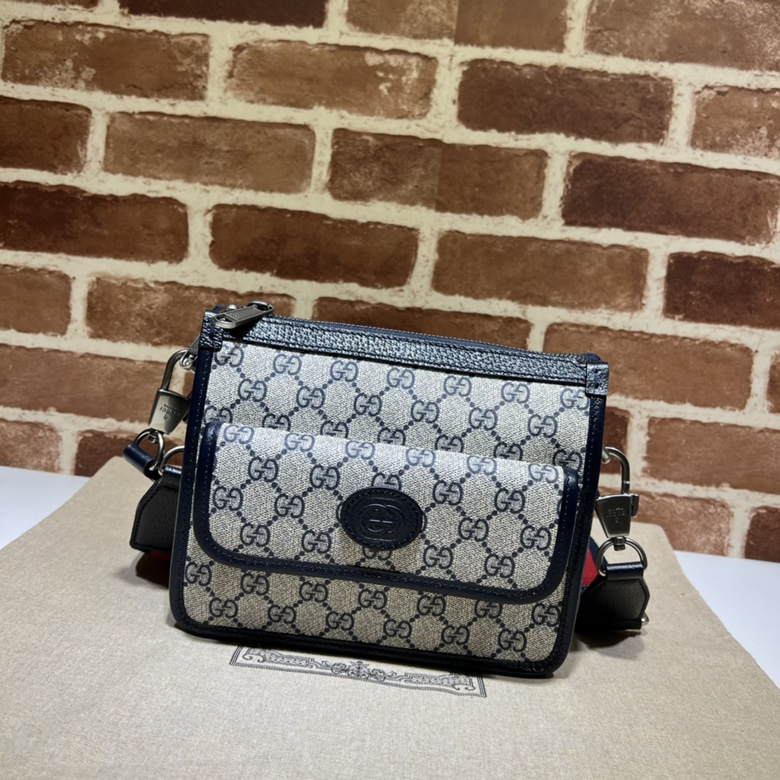 GUCCI古馳互扣式雙G郵差包674164￥1480.00的图片-高仿古奇包包Gucci、高仿古奇男包Gucci