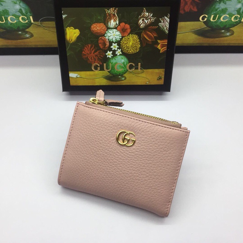 原單GUCCl古奇2017款小雙G金屬對摺短夾474747粉色￥780.00的图片-高仿古奇包包Gucci、高仿古奇錢包Gucci